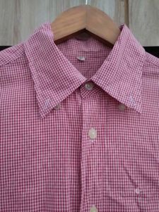 100 % Cotton Pink Gingham Classic | Relaxed-Fit Ch