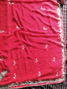 Stone Work Saree Only No Blouse/no Return/no Refun