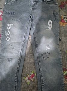 Stylish Denim Jeans with Fun Embellishments