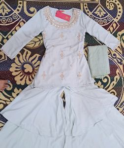 Vishudh Geometric Kurta With Sharara &amp;Dupatta Set