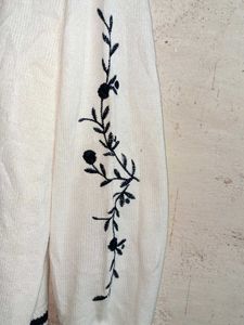 White Floral Embroidered Cardigan Shrugs