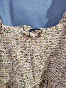Mark and Spencer Floral Print Smocked Top