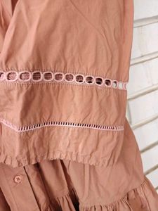 Tiered Midi Dress-  faded near sleeves &amp; bac