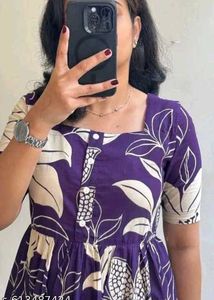 Purple Floral Print KurtaXXL