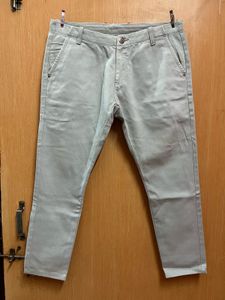 Grey Silver Denin Jeans For Men