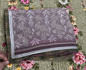 Elegant Printed Saree with Metallic Border