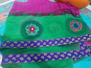 Multi colour georgette saree