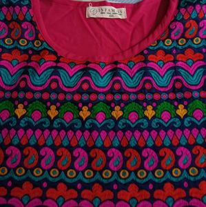 Embroidered hot Pink Kurta/top