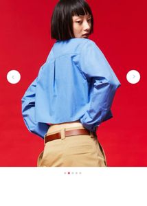 Blue Cropped Button-Up Shirt