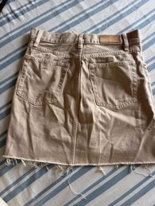 Tan Button-Up Denim miniskirt