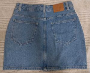 Denim Button-Front Mini Skirt