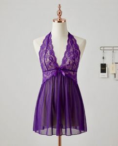 Sheer Lace Halter Lingerie