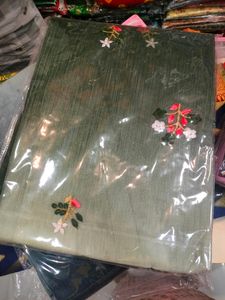 Embroidery Work With Tissue Fabric Saree