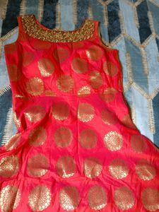 Red And Golden Ethnic Gown
