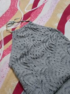 👀Grey Lace Halter Neck Dress👀