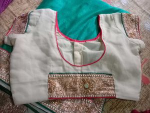 2 Color Heavy Saree With Golden Work