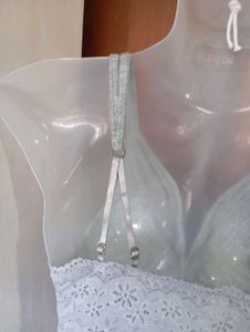Gray Lace Trim Bralette