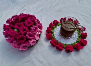 Crochet Lily Of The Valley Flower Coaster Set🌼🌸