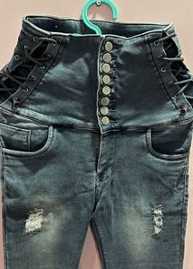 Distressed High-Waisted Jeans