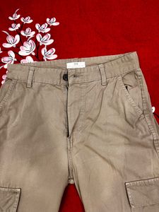 Khaki Cargo Pants high rise
