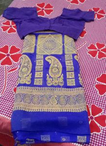 New Party Wear Saree With Blouse Purple Colour 💜