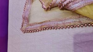 Elegant heavy Yellow Dupatta with Pearl