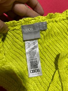 Neon Yellow Crochet Halter Top