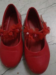 Red Flower Girl Shoes