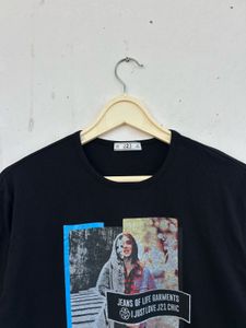 Black Graphic Print Long Sleeve Tee
