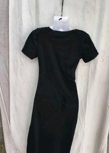 Chic Black Ruched Maxi Dress