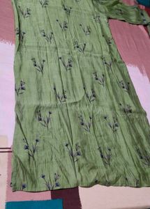 fix rate Light Green Floral Kurta Set