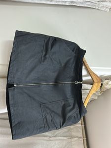 Black Faux Leather Mini Skirt