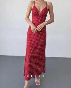 Red Polka Dot Maxi Dress