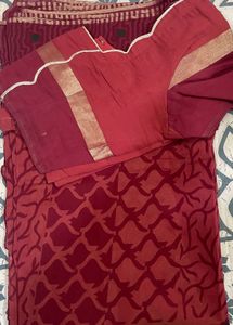 Beautiful Red &amp; Maroon Saree