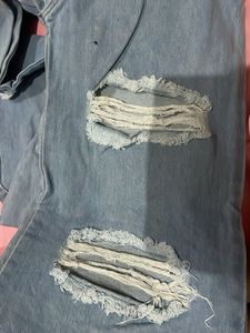 Light Wash Ripped Wide Leg Jeans