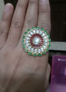 Statement Kundan Flower Ring