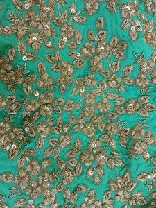 Exquisite Embroidered Teal Saree blouse only