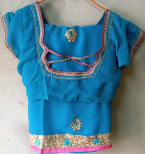 Stunning sky Blue Embroidered Saree🩵