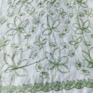 GreenUnstitched Suit Dress Material , partywear su
