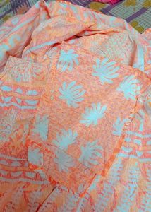Orange Cotton Long Gown