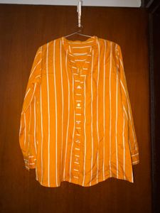 Vibrant mustard yellow striped shirt