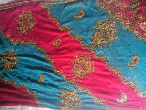 Embroidered Silk Blend Saree