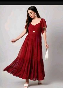 Elegant Maroon Maxi Dress