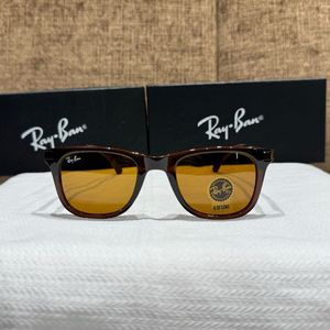 Ray-Ban Sunglasses Brown Frame Amber Lens