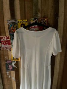 Elegant White Button-Up Dress