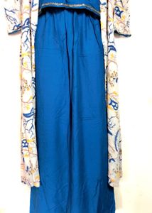 Blue Kurta Set with Shrug( Completely New)