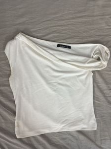 Chic White One-Shoulder Top