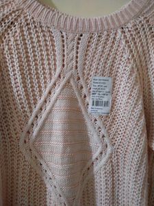 Peach Knit Pullover Sweater