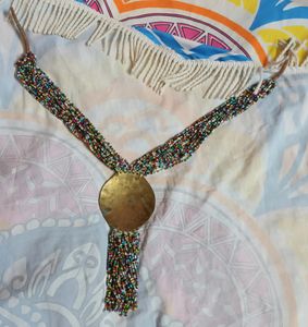 Antique Bohemian Brass Beads Necklace