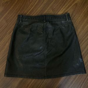 H&amp;M Dark Brown Faux Leather Mini Skirt